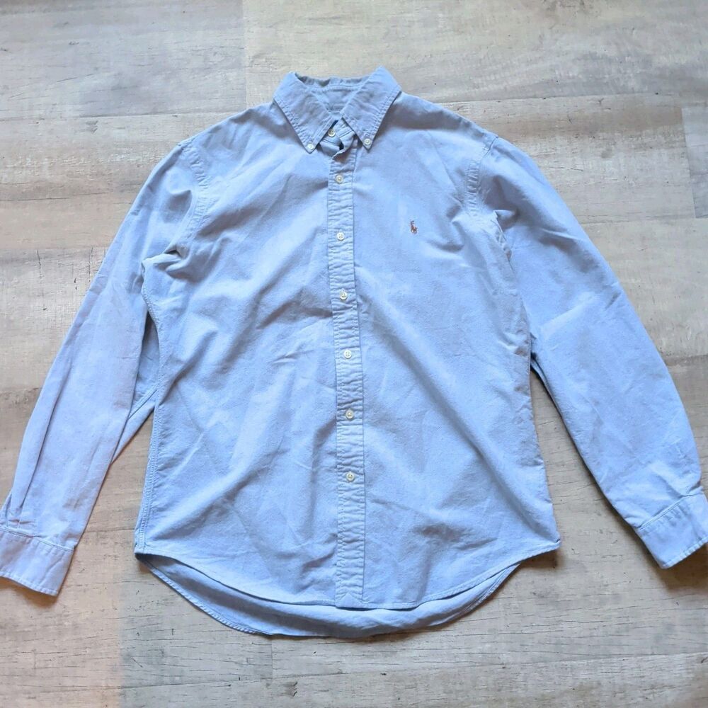 Polo Ralph Lauren Dress Shirt Mens M Light Blue Long Sleeve